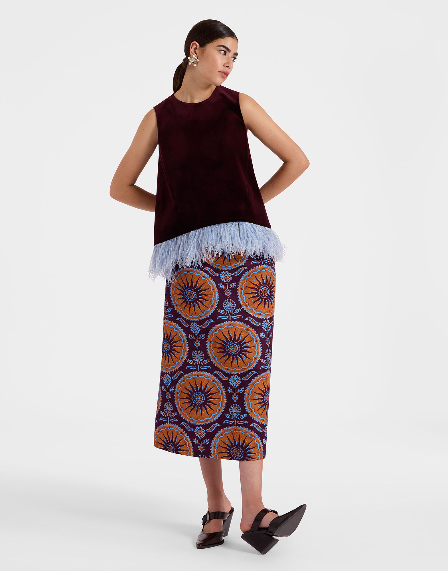 La DoubleJ A-Long Skirt Sovereign Purple SKI0018CAD001SOV01PU01