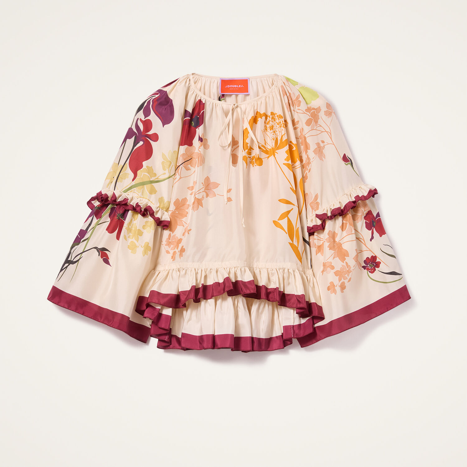 La Doublej Ruffled Blouse In Corsage Placée Ivory