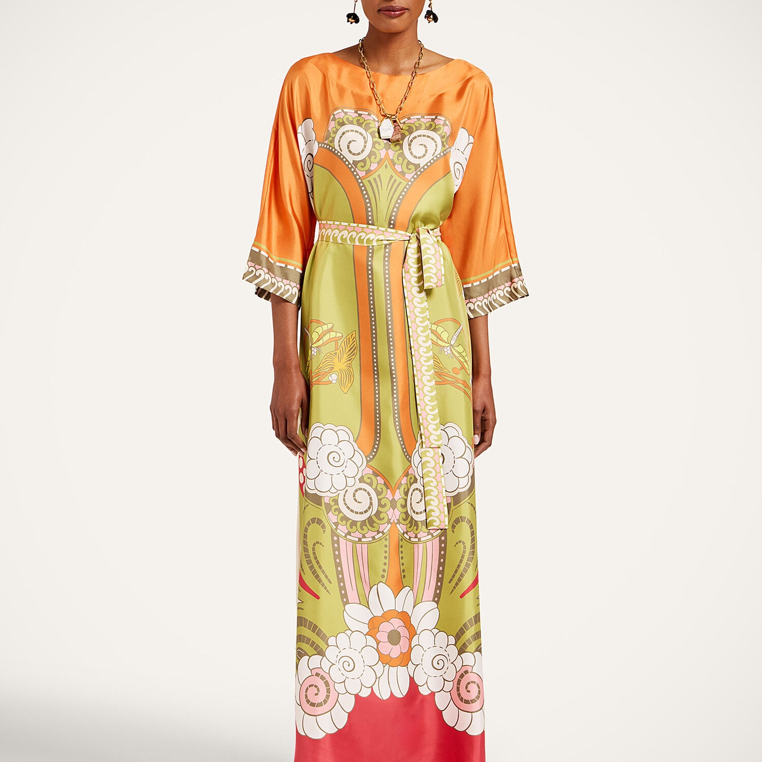  La Doublej Summer 2026 Collection: Vip Early Access Women - Muumuu Dress Round Neck Ambrosia Placée Green L 100% Silk 