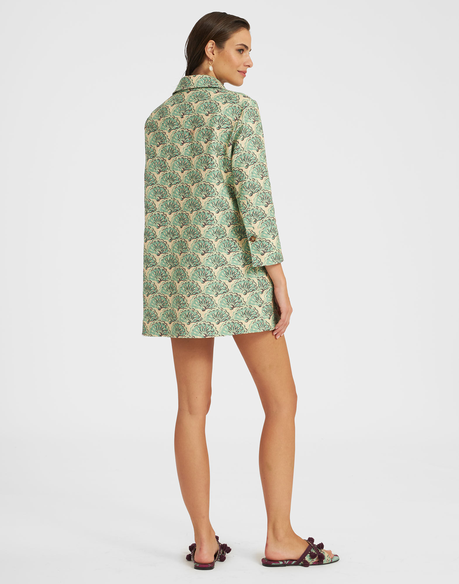 La DoubleJ Short Artemis Dress Fans Mint DRE0180COT005FAN01GR11