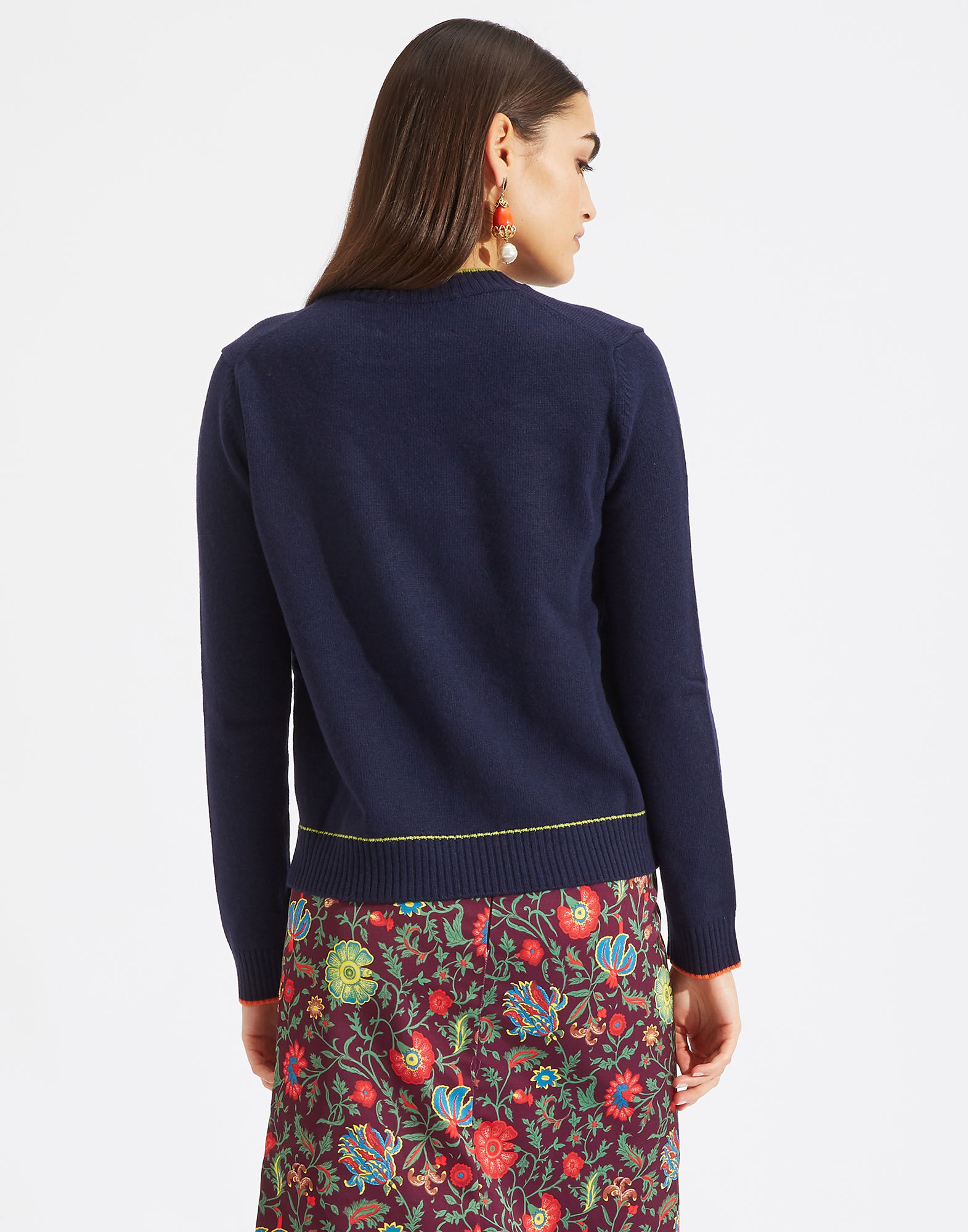 LaDoubleJ Intarsia Crew Neck Blu PUL0004KNI001BLU0001