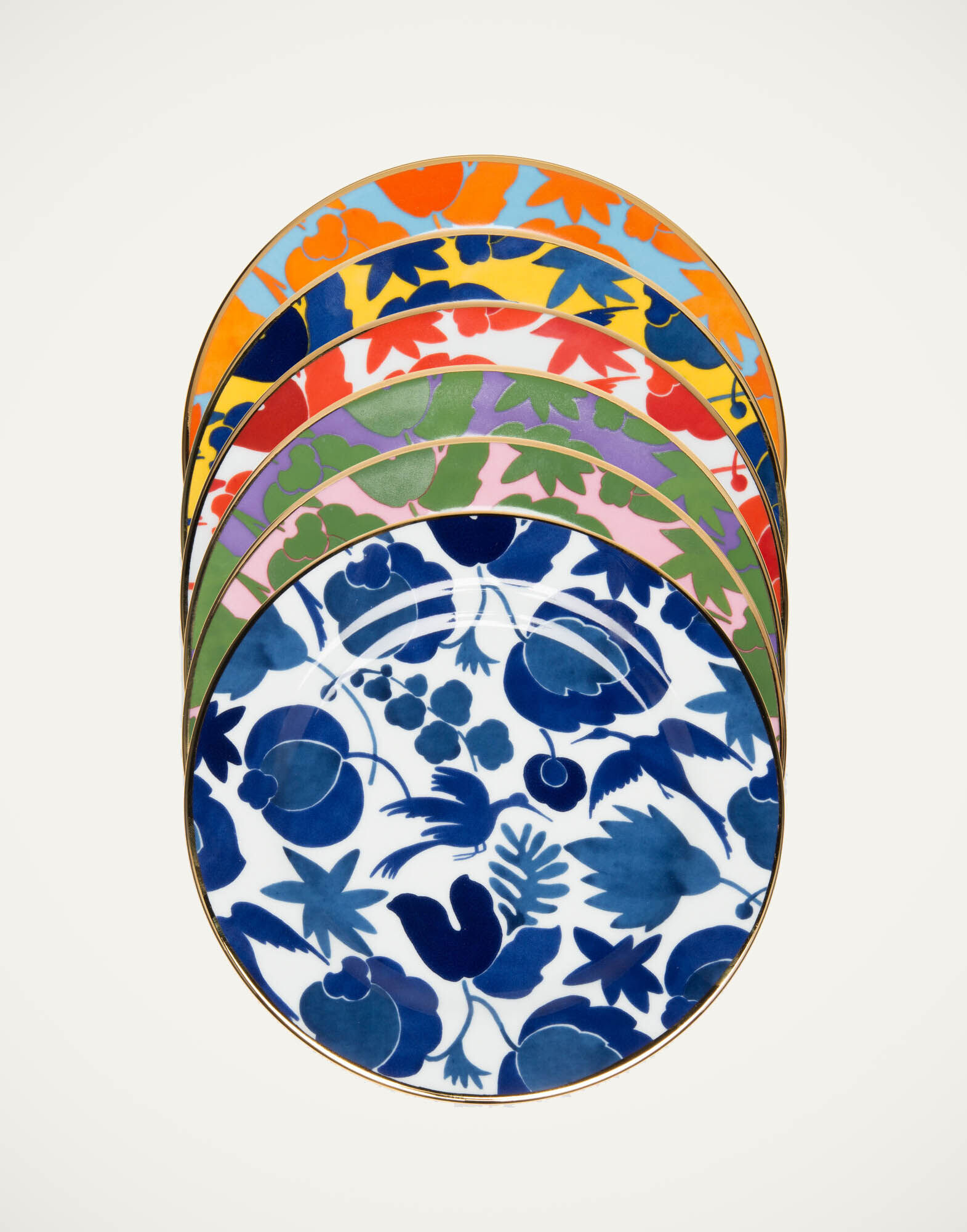 La DoubleJ Dessert Plate Set of 6 Wildbird Mix DIS0024CER001CER0022