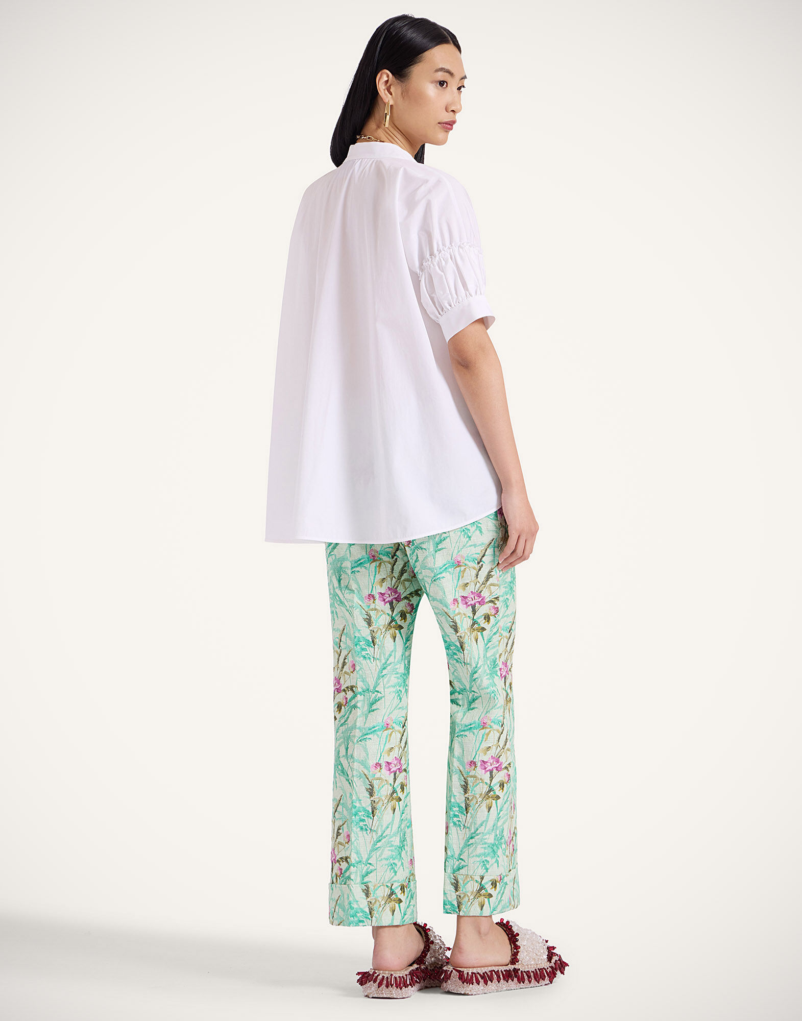 La DoubleJ Hendrix Pants Heath Mint TRO0014COT005HEA01GR11