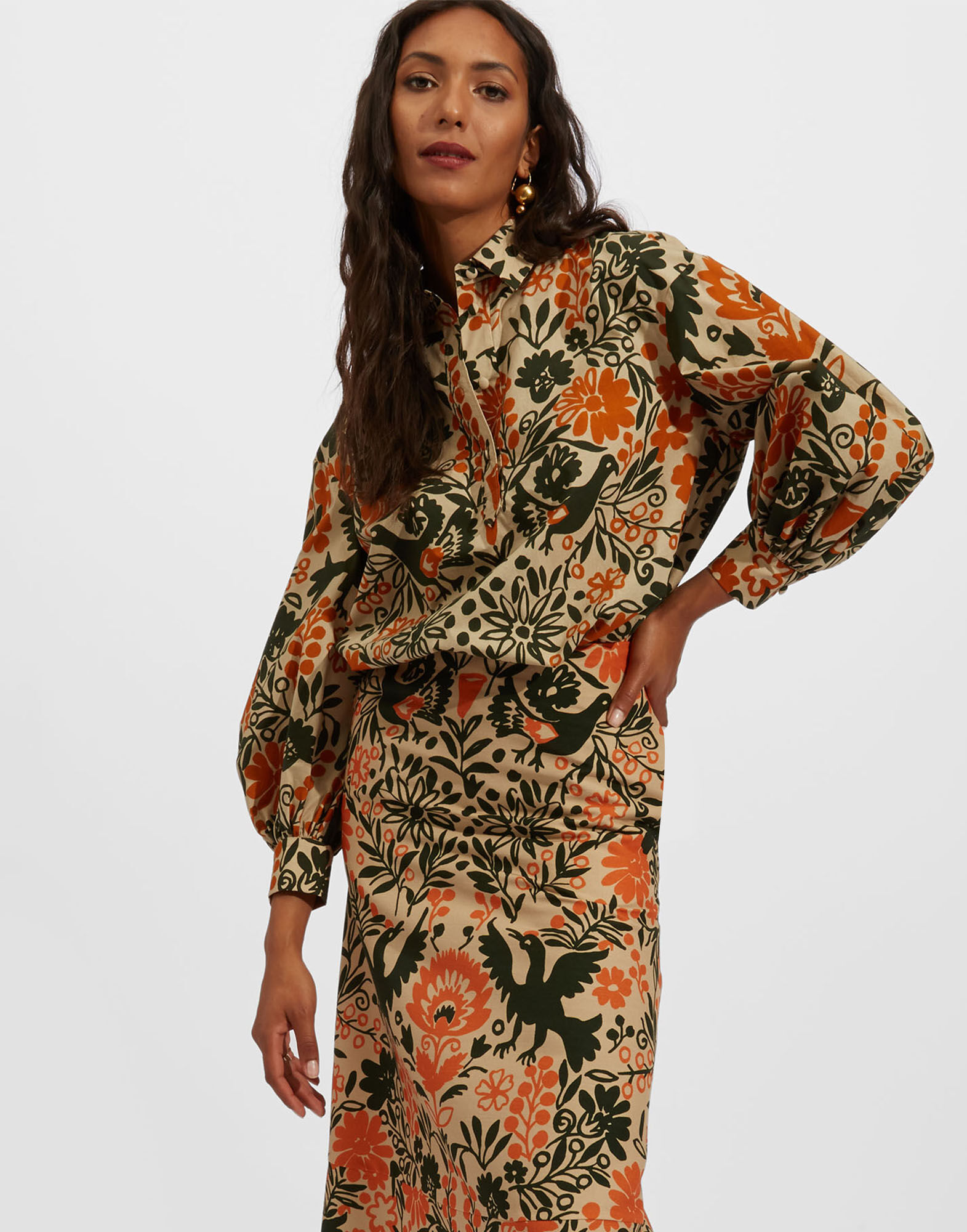 La DoubleJ Poet Shirt Forest SHI0055COT001FOR0001