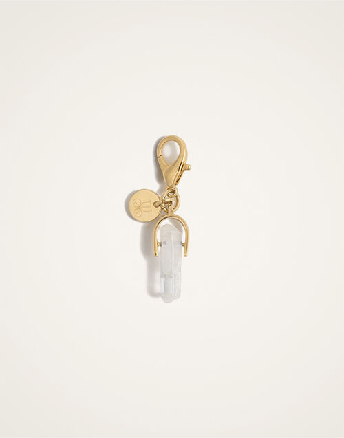 La DoubleJ Mini Pillar Charm 24k Gold Plate & Clear Quartz CHM0018BRA003ROC01YE05