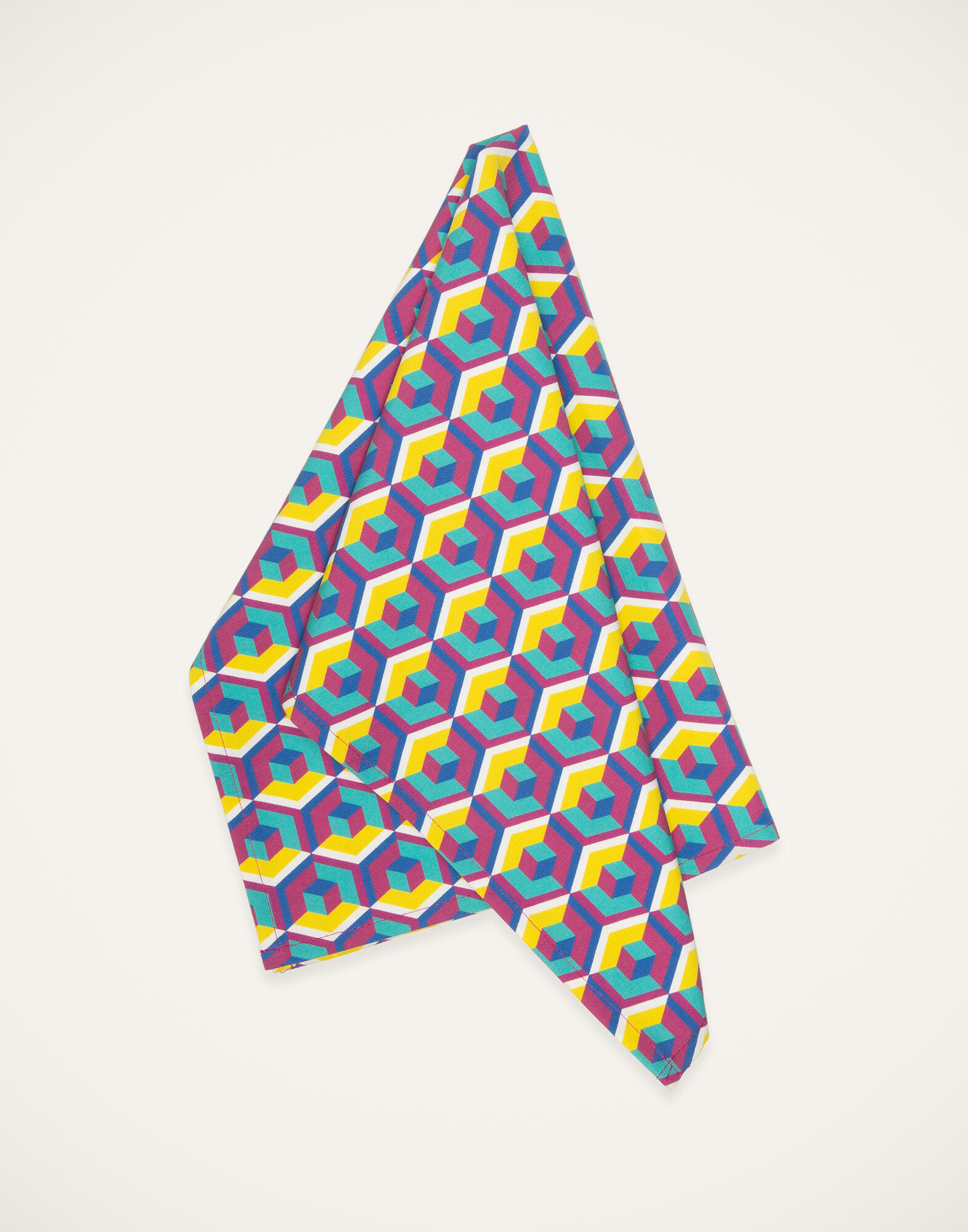 La DoubleJ Dishtowel (50x70) Cubi Giallo/Fucsia DST0001COT011CUB0004