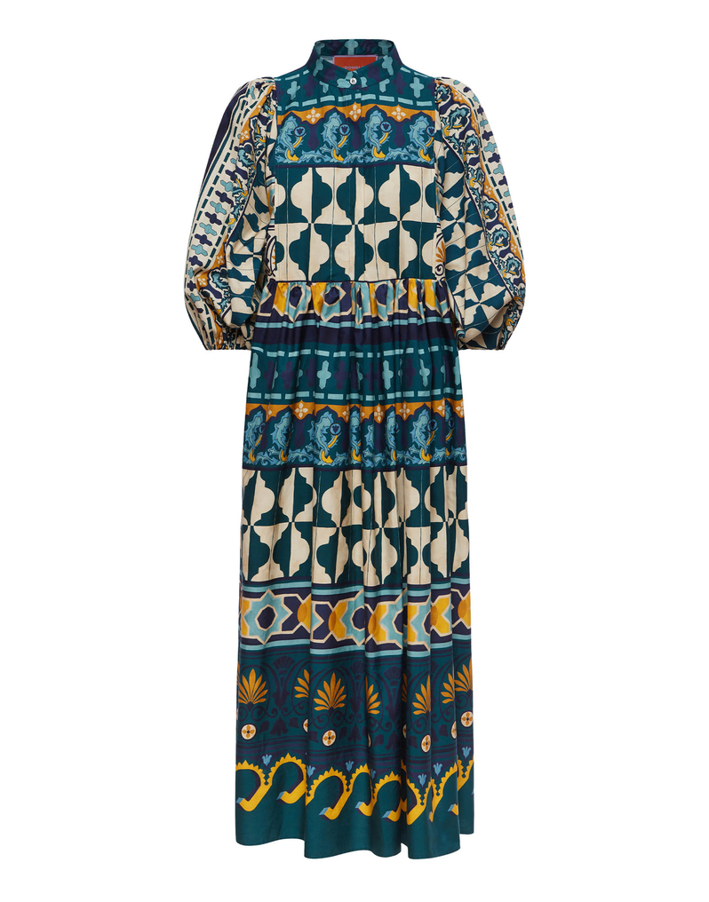 La DoubleJ Portofino Dress La DoubleJ Portofino Dress Casareale Placèe Emerald DRE0374COT039REA01GR04