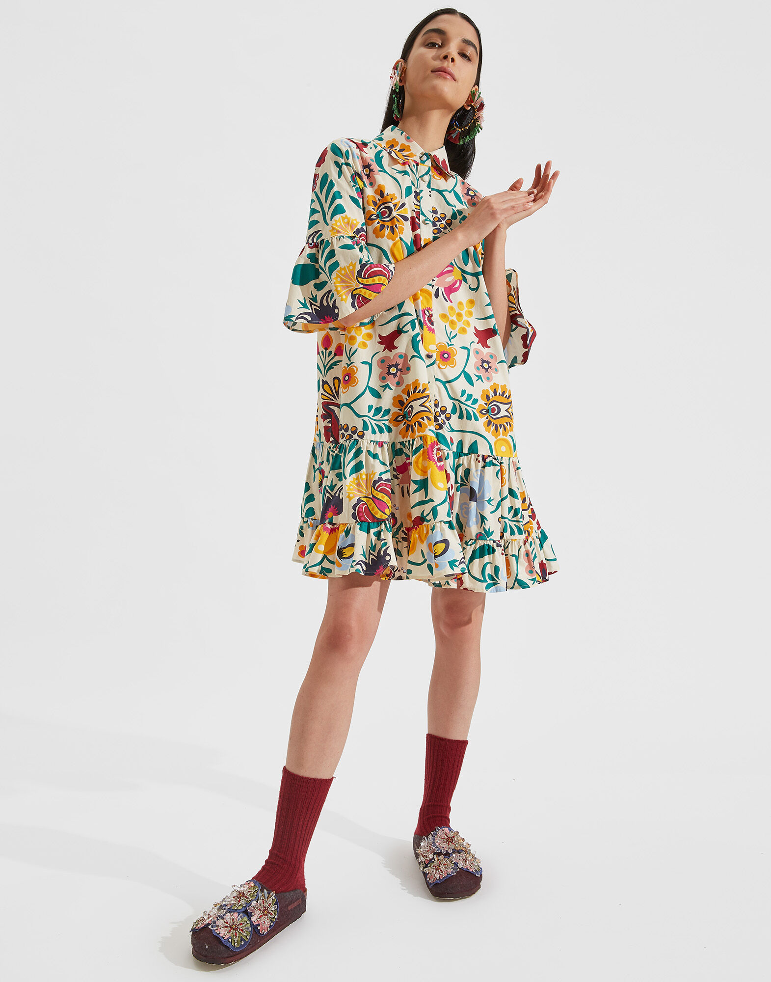 La DoubleJ Choux Dress Selva Bianco DRE0193COT001SEL0002