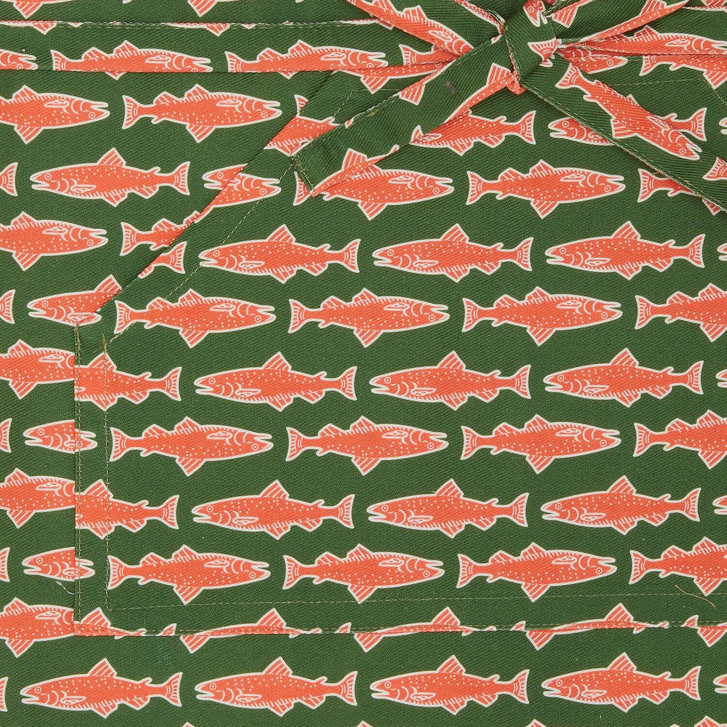La Doublej Apron In Como Fish Green