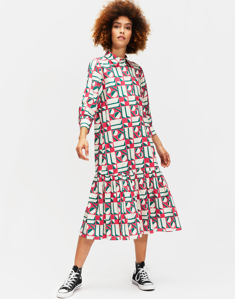 LaDoubleJ Getting my Croissant Dress LaDoubleJ Getting my Croissant Dress Geometrico Rosa DRE0028COT001GEO0002
