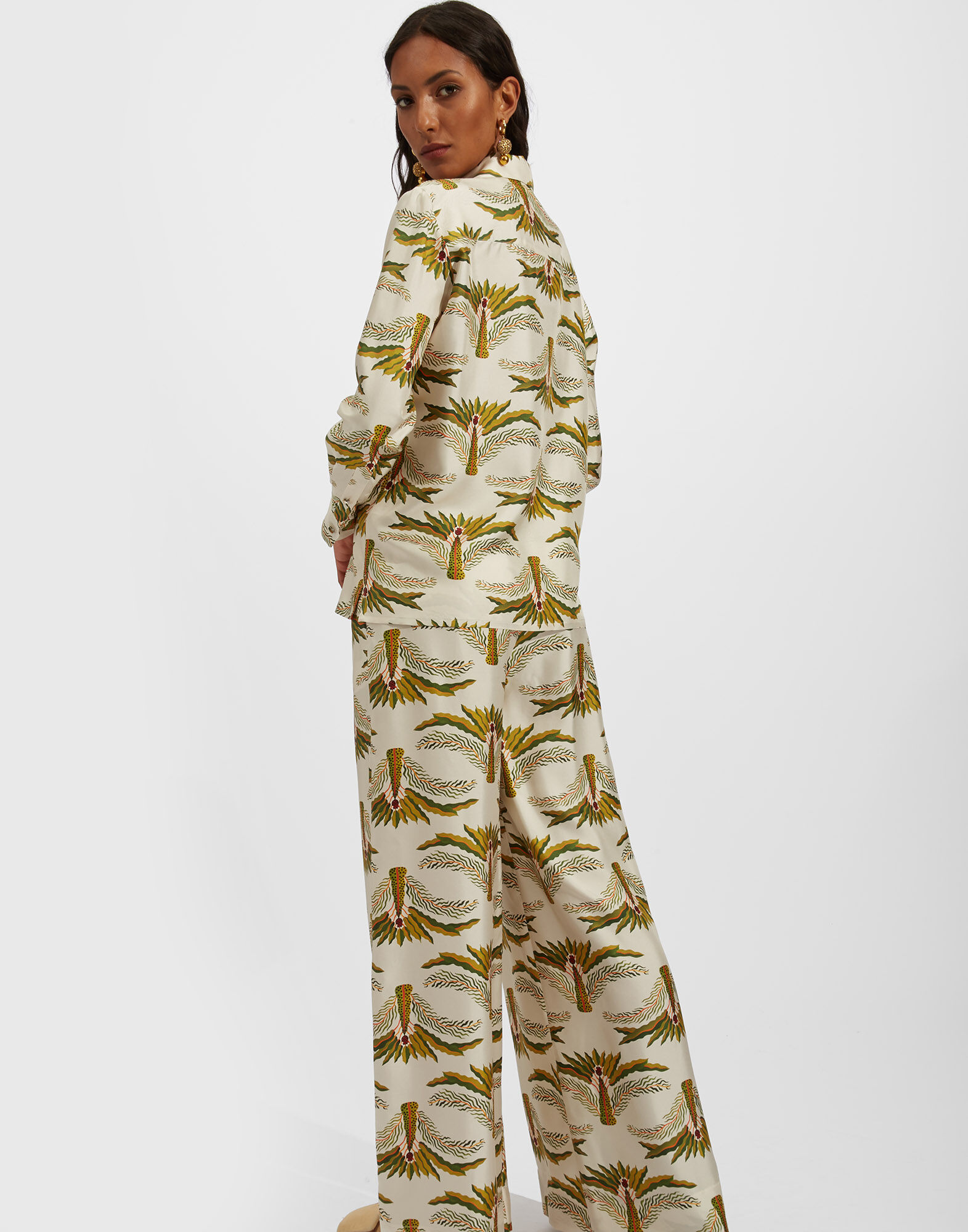 La DoubleJ Boy Shirt Palme SHI0001SIL001PLM0001