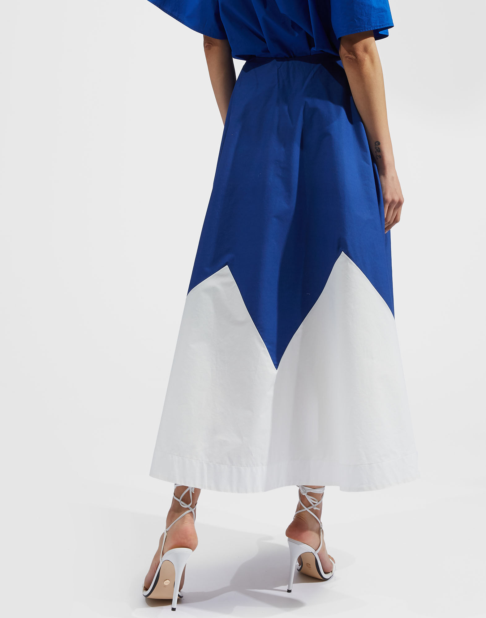 La DoubleJ Holiday Skirt Solid Blue SKI0062COT001BLU0005