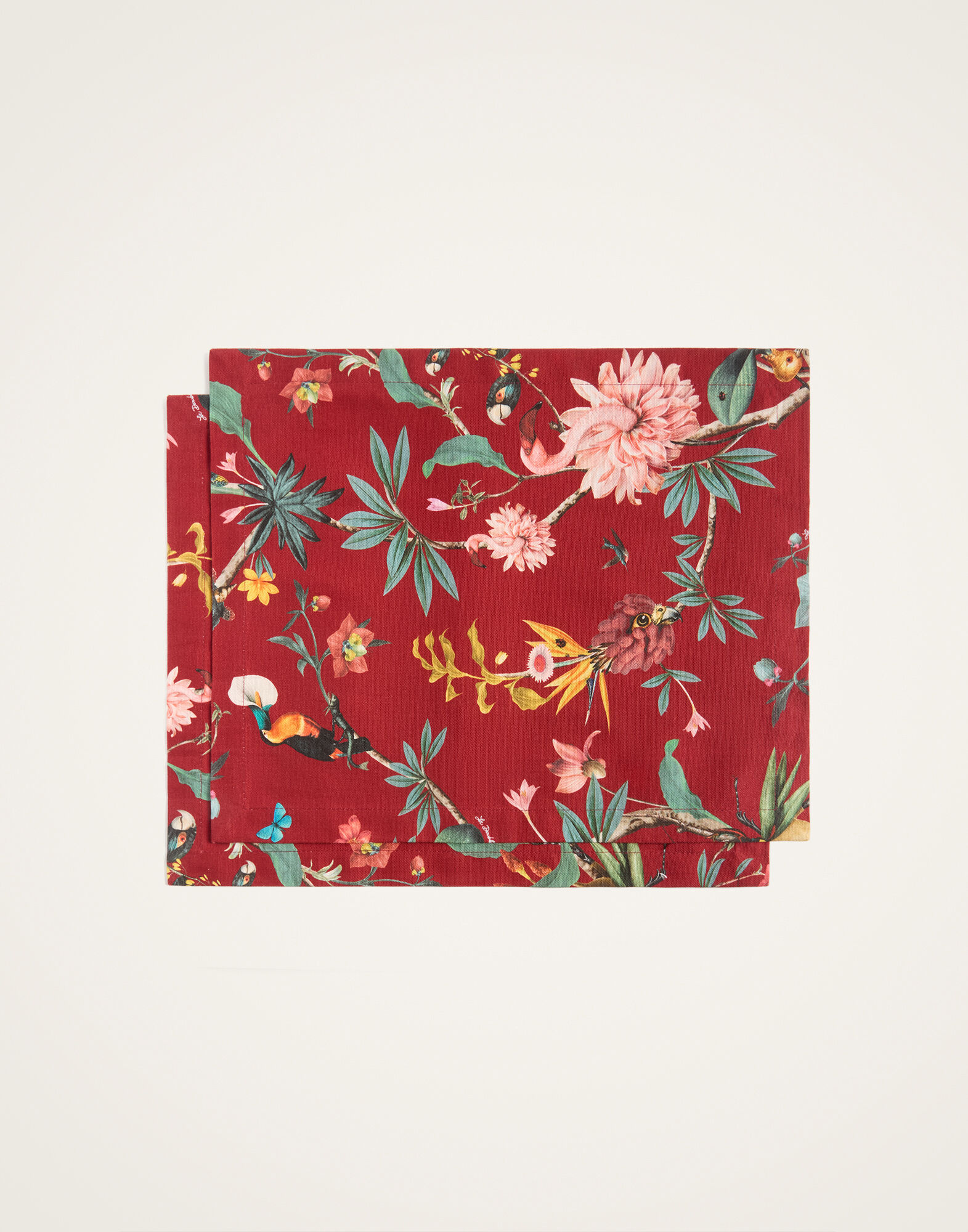 La DoubleJ Placemats Set Of 2 Fantastic Creatures Bordeaux PMT0026COT073FCR01RE02