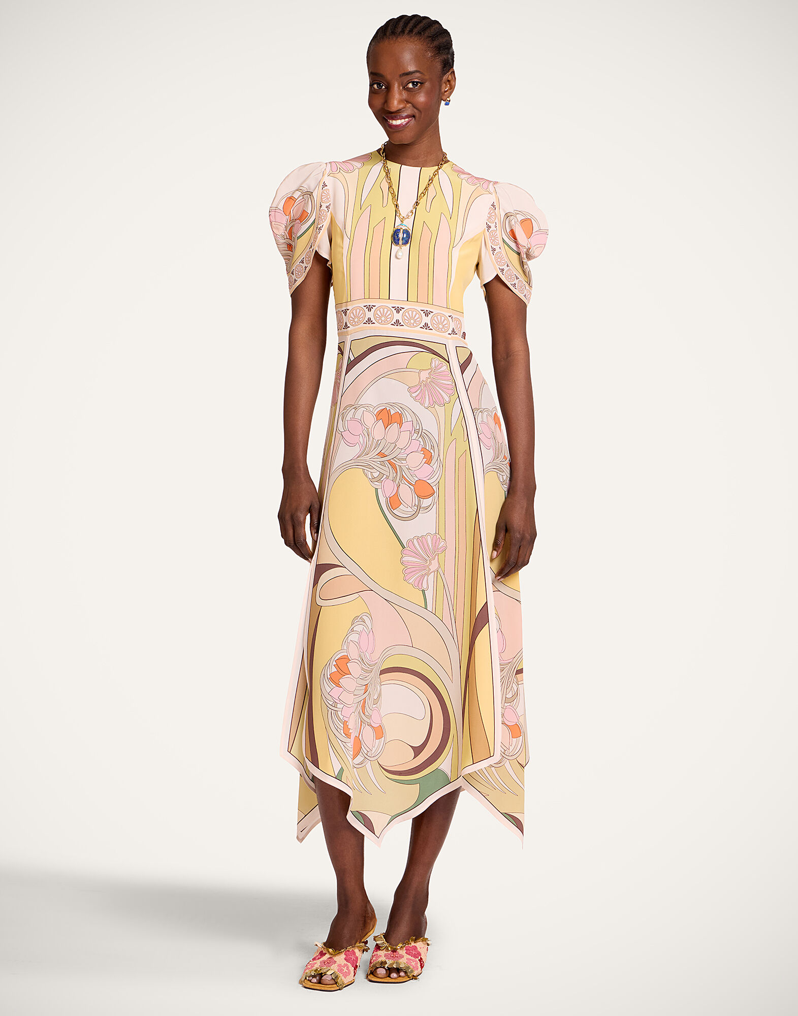 La DoubleJ Cherie Scarf Dress Tulip Plac&eacute;e Pale Pink DRE0936CRE002TUL07PI02