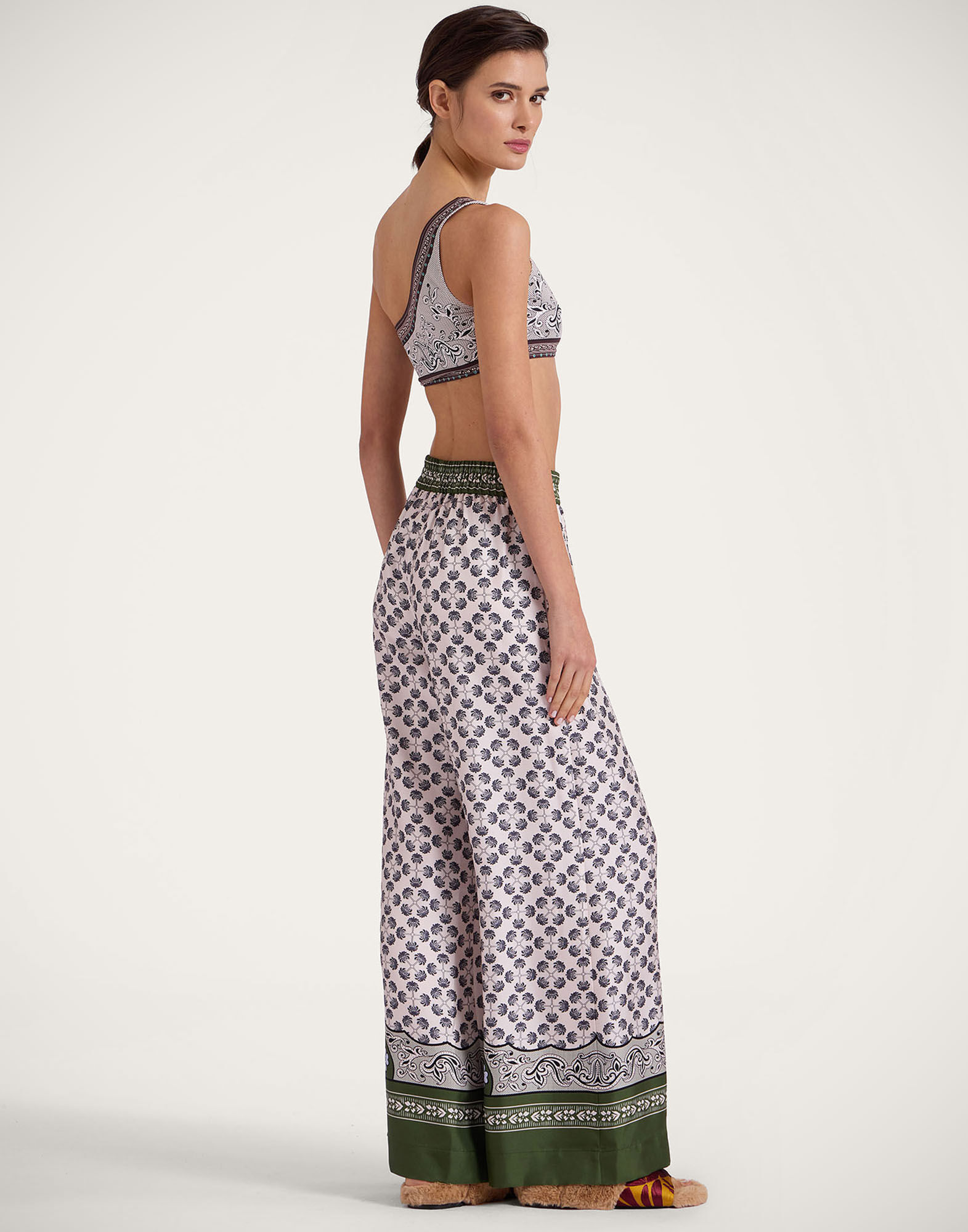 Tシャツ・カットソー LA DOUBLEJ Women Tops TOP0117SIL017DER03 MU01 GREEN Foulard Shirt in Mirage Placée Green for Women | La DoubleJ