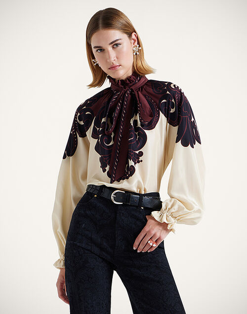 La DoubleJ Cerere Blouse Corsini Placée Cream SHI0086SIL009INI02WH03