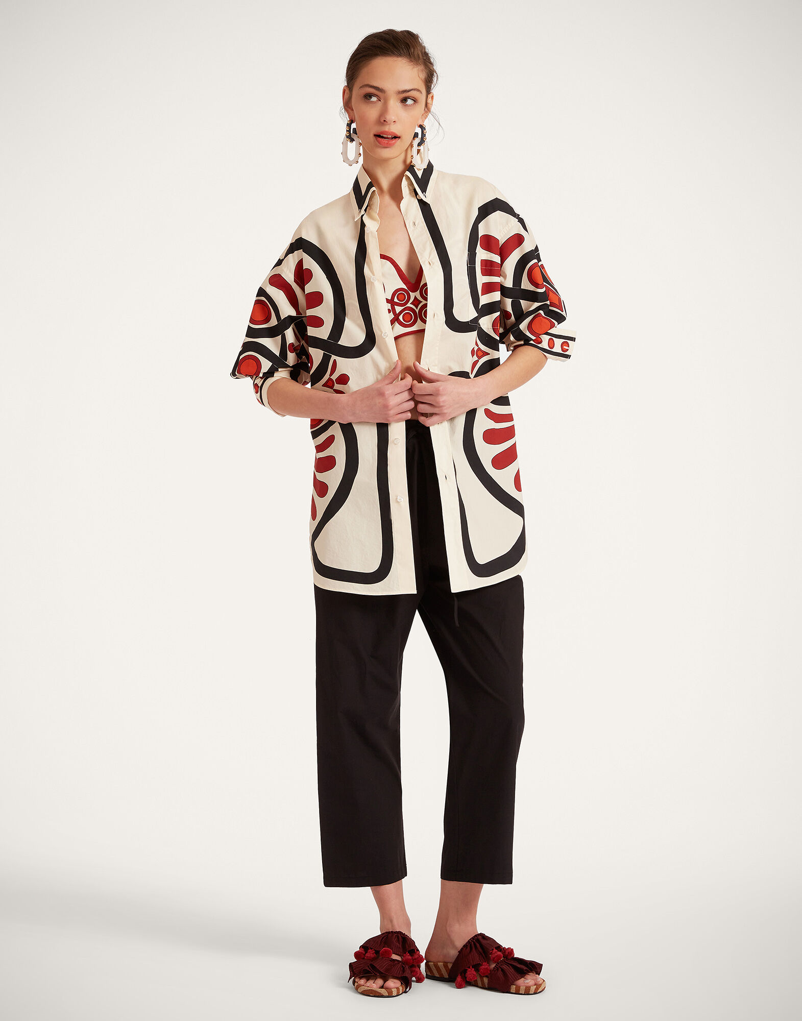 La DoubleJ Drawstring Pants Solid Black TRO0053COT043SOLIDBL01