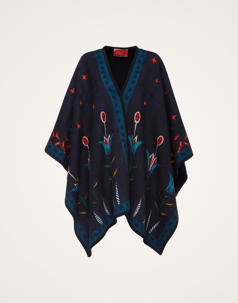 La DoubleJ Reversible Poncho La DoubleJ Reversible Poncho Isis Nero Placée JAC0019PLA003ISI0002