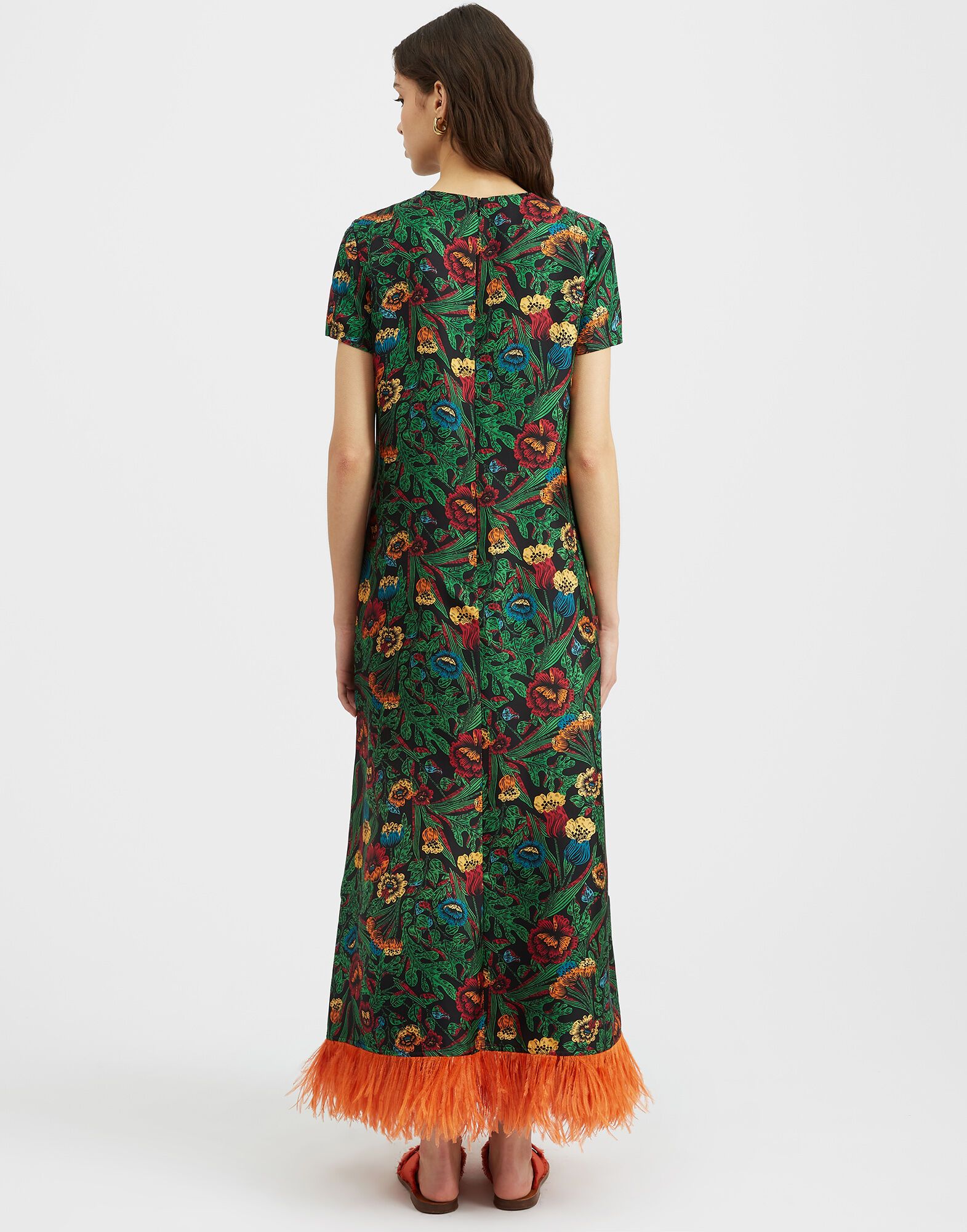 La DoubleJ Swing Dress (With Feathers) Night Garden DRE0316SIL001GAR0001