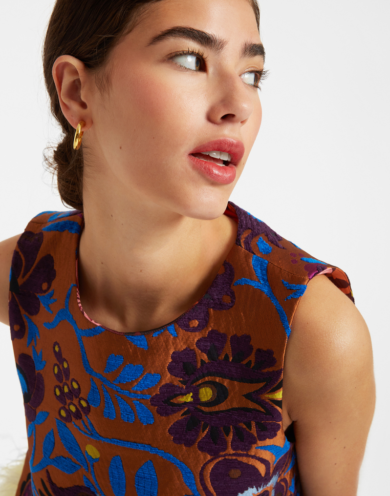 LaDoubleJ La Scala Top (With Feathers) LaDoubleJ La Scala Top (With Feathers) Jacquard Selva TOP0013JAC025SEL0003