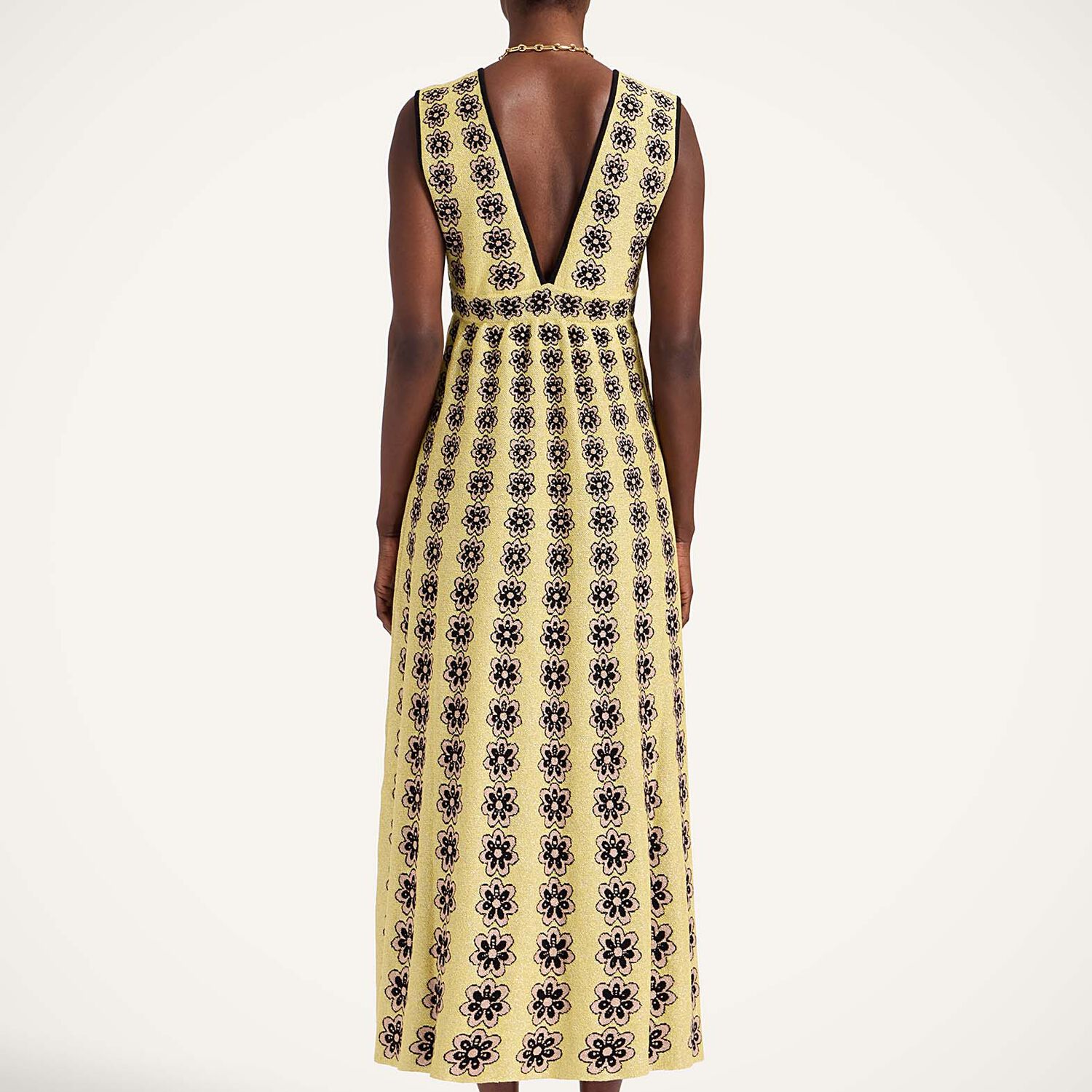 La Doublej La Double J Caper Floral-intarsia Knit Midi Dress In Multi