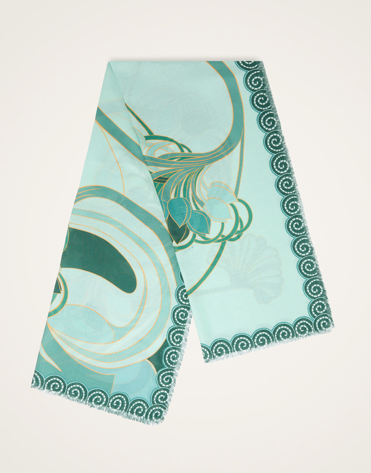 La DoubleJ Scarf (70X180) Blooming Tulip Plac&eacute;e Mint SCA0097MOS001BTU01GR11