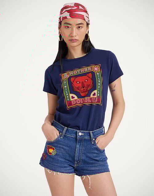 La DoubleJ The Dodger Short Fray Shorts La DoubleJ The Dodger Short Fray Shorts Patch It Up Blue TRO0165DEN011PAT09BU03