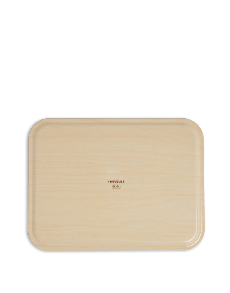 La DoubleJ Rectangular Printed Tray La DoubleJ Rectangular Printed Tray Big Blooms Bianco TRA0001WOD001PFI0003