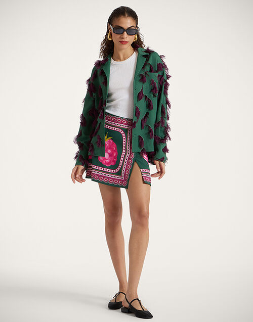 La DoubleJ Foulard Mini Skirt Lampone Placée Emerald SKI0110VIS011FMB06GR04