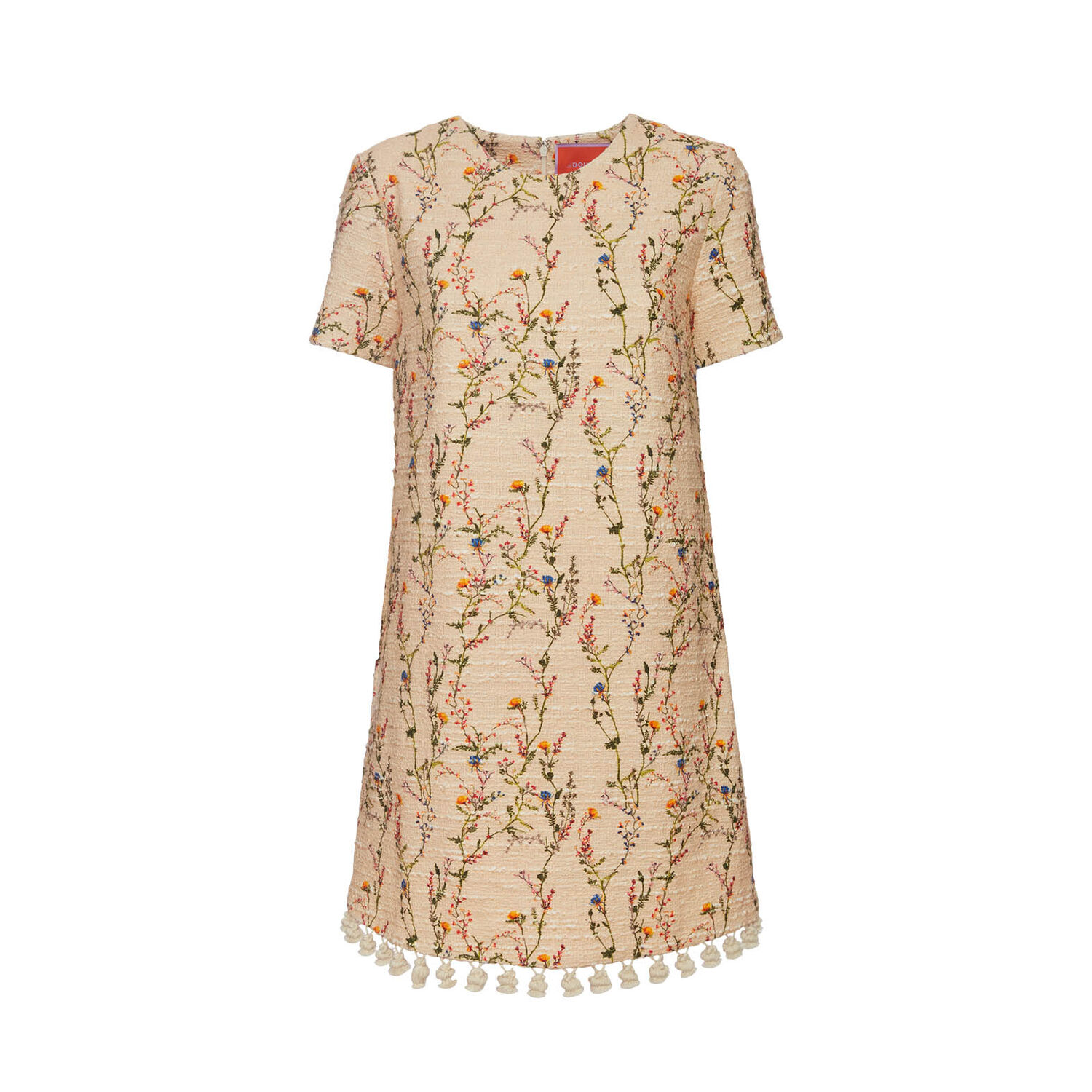 La Doublej Mini Swing Dress Embroidered In Primavera Cream