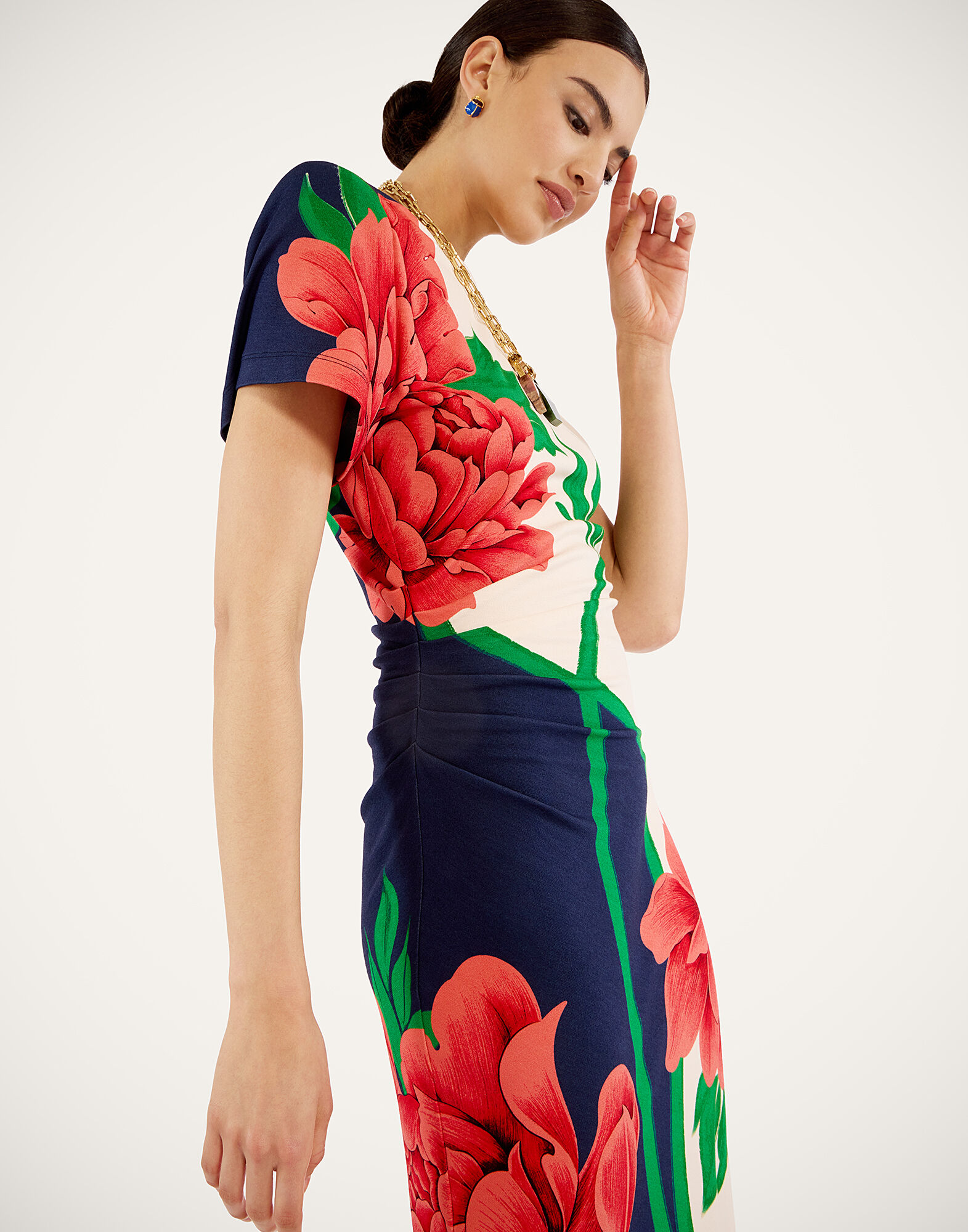 La DoubleJ Lela Dress Queen Peony Plac&eacute;e Blue DRE0922JER067QPE02BU03