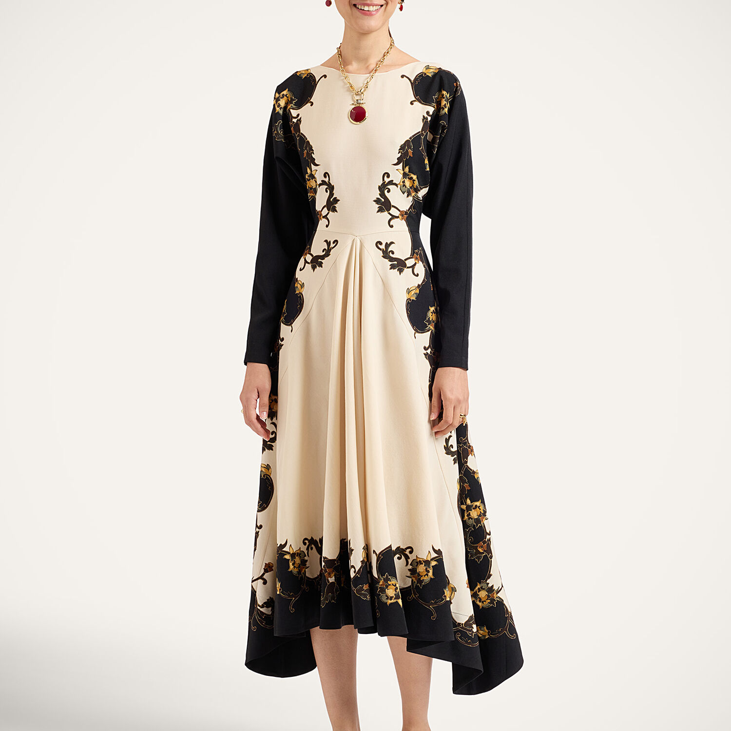 La Doublej 9 To 5 Dress In Buttercup Placée Black