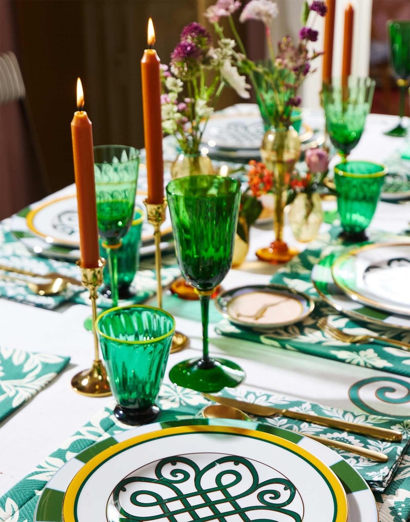 La DoubleJ Wine Glasses Set Of 2 La DoubleJ Wine Glasses Set Of 2 Green GLA0020MUR001GRE0001