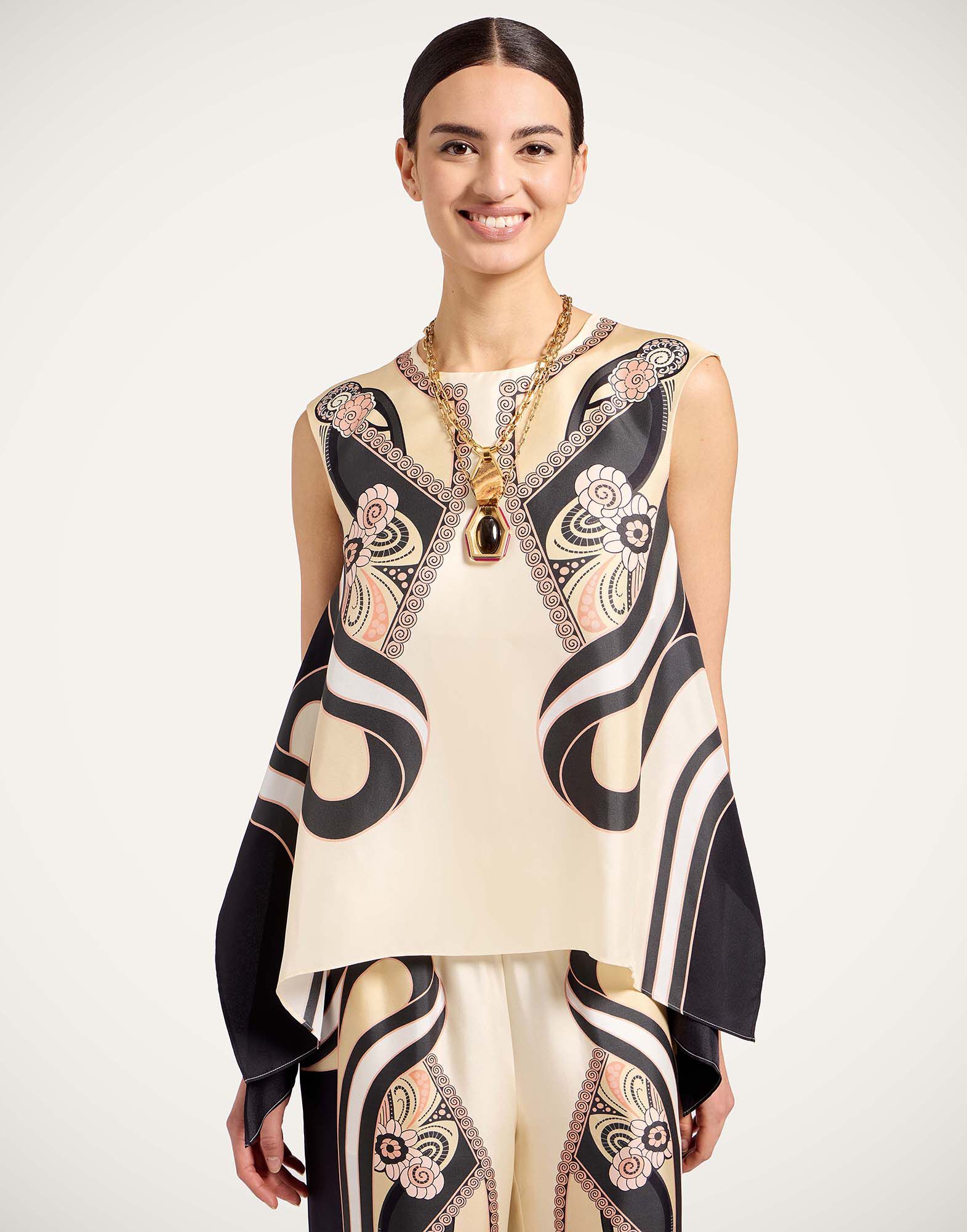 La DoubleJ San Carlo Top Ambrosia Plac&eacute;e Pale Pink TOP0157SIL029AMB03PI02