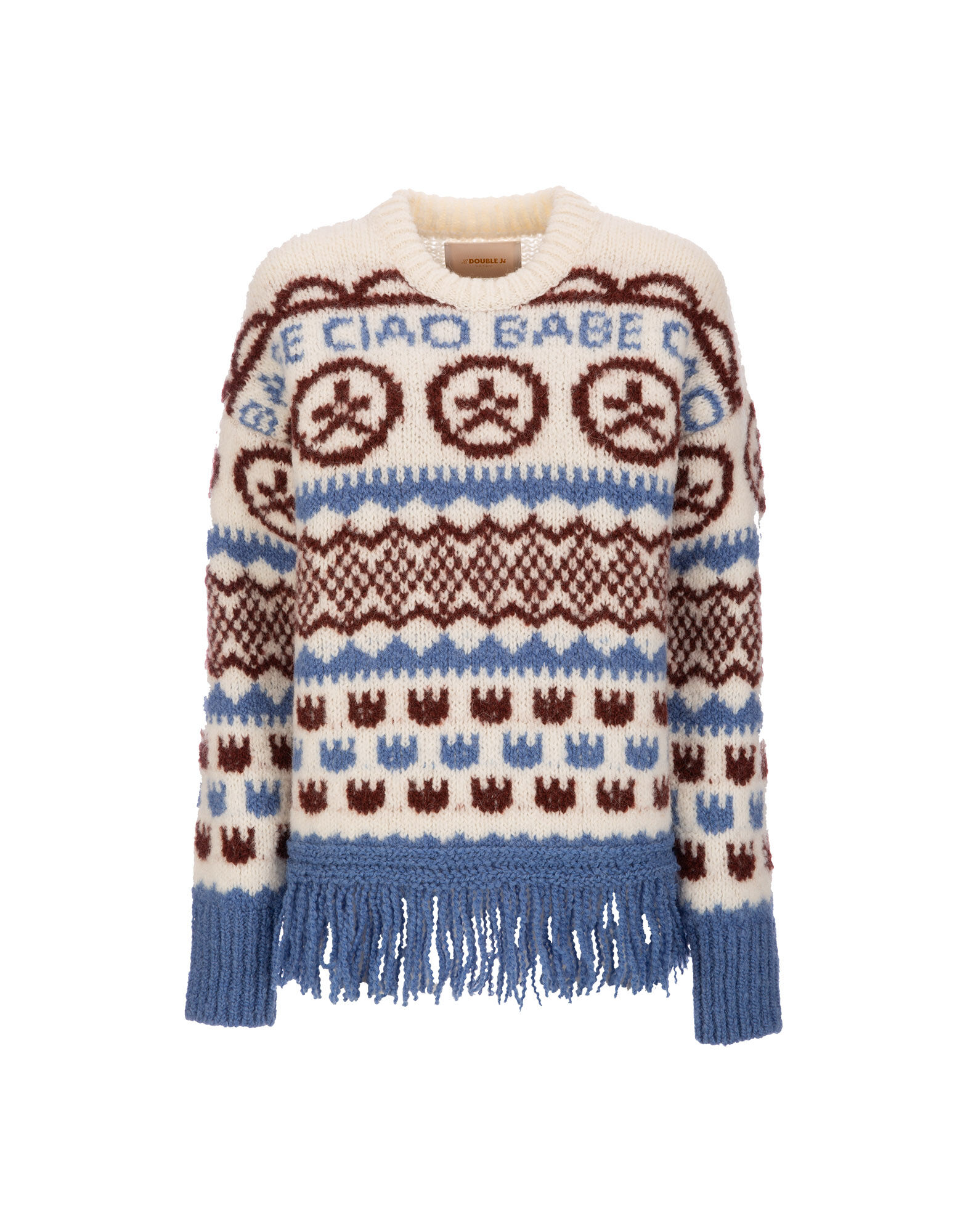 LaDoubleJ Engadina Sweater Hippie Bianco PUL0042KNI032HIP0002