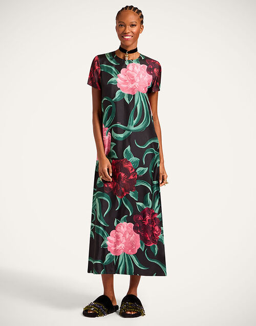 La DoubleJ Swing Dress Peony Black DRE0001SIL001PEO05BL01