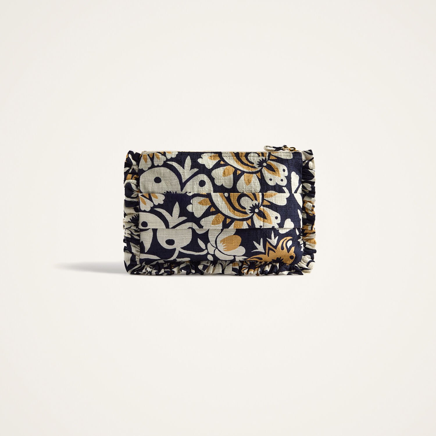 La Doublej Floral-print Ruffled Clutch Bag In Multi