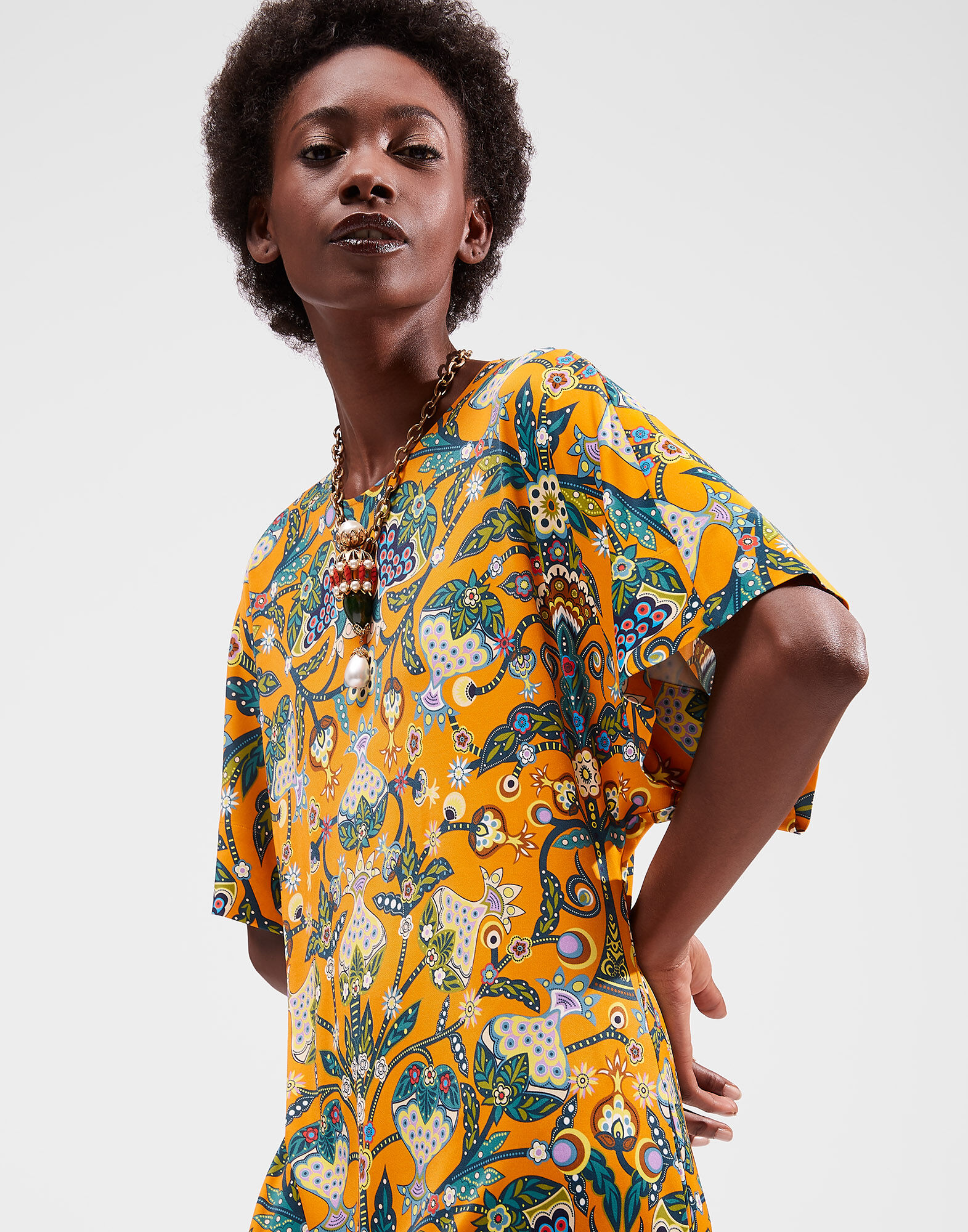 LaDoubleJ Goddess Dress Tree Of Life Arancio DRE0250JER011TFL0002