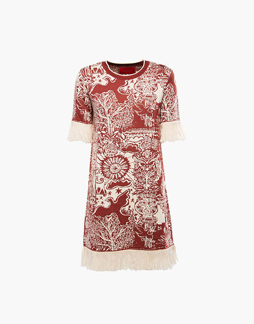 La DoubleJ Jacquard Mini Dress Ionic Rust DRE0310KNI042VAR0075