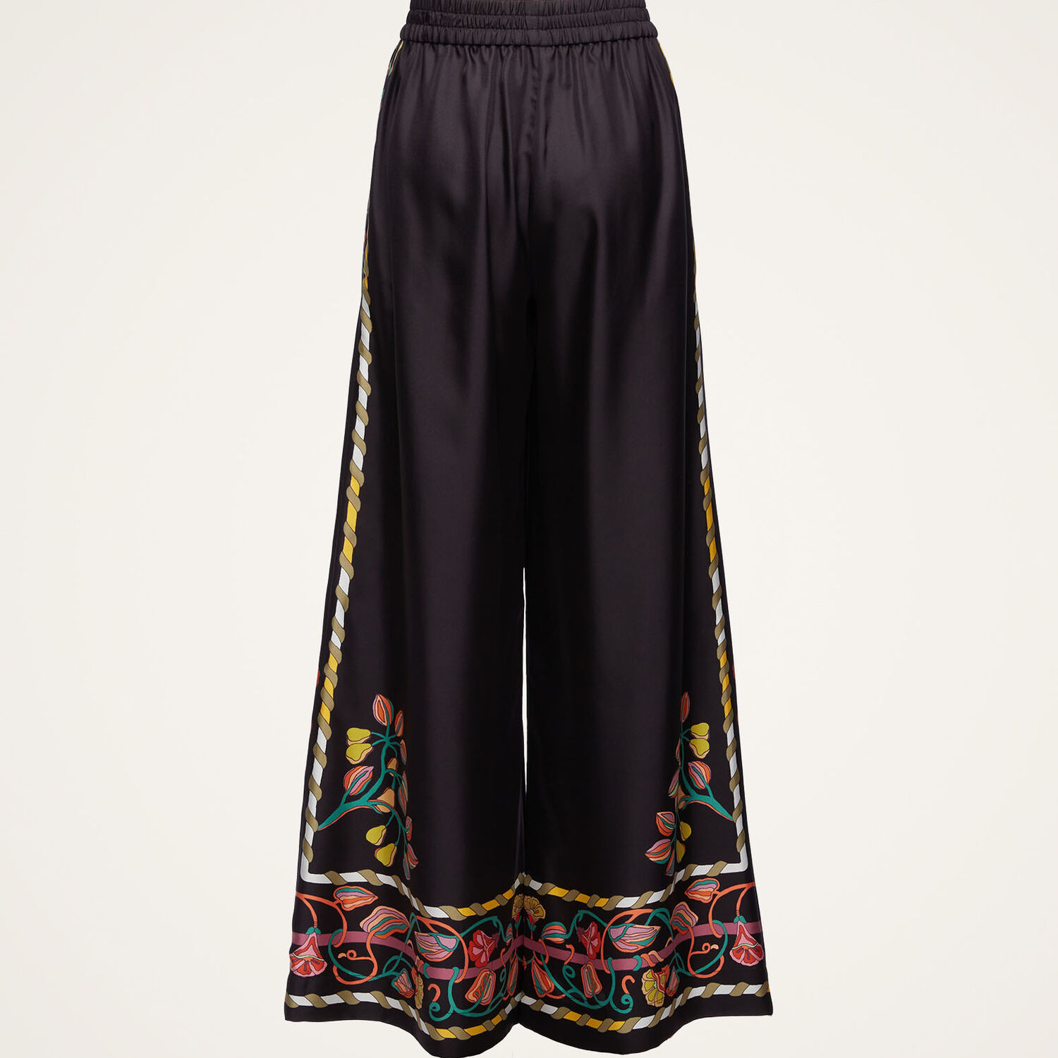 Shop La Doublej Palazzo Pants (placed) In Borboni Placee Nero