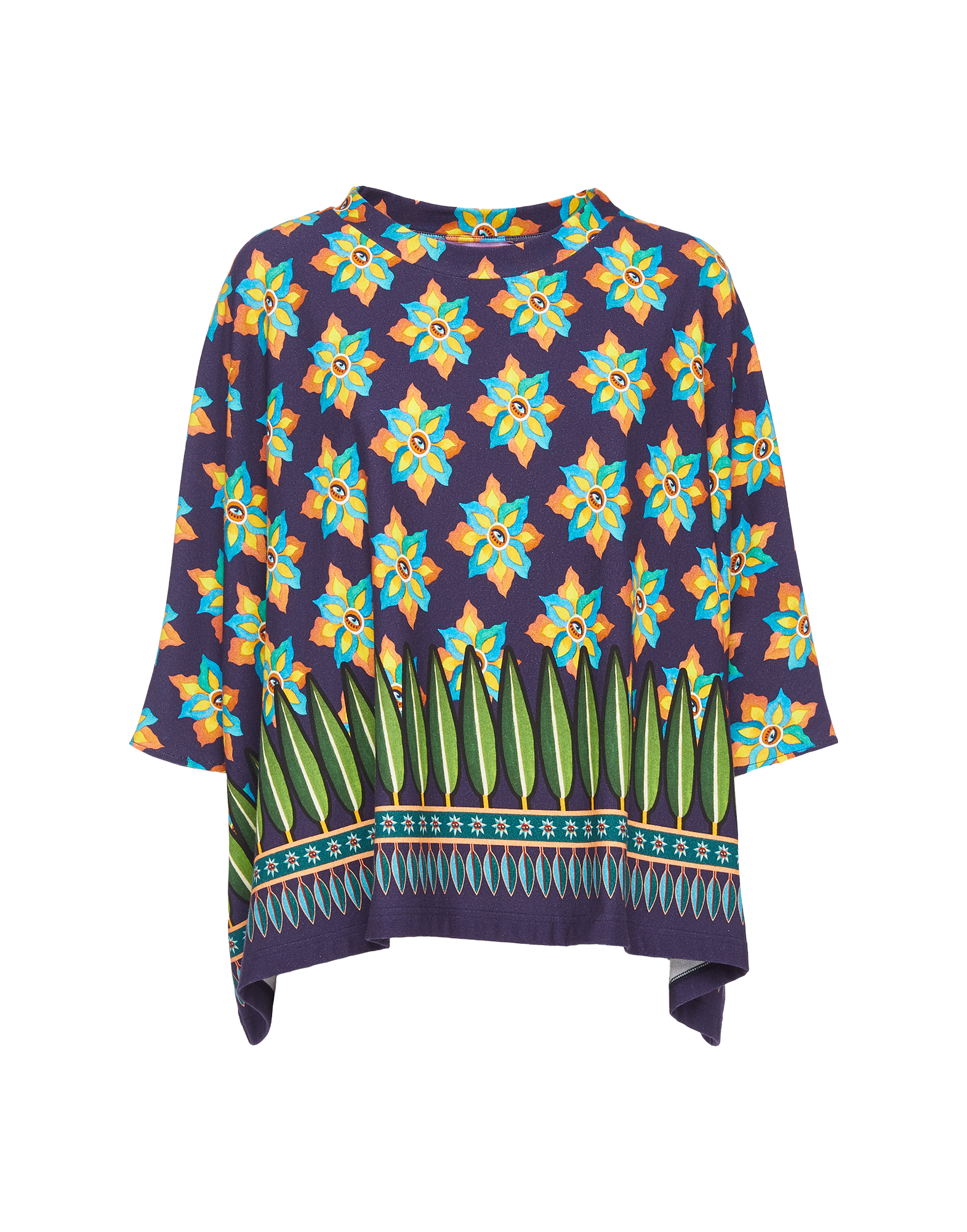 La DoubleJ Meditation Poncho Occhi TOP0055JER020OCC0001