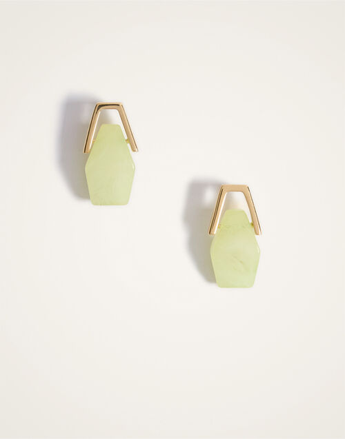 La DoubleJ Portal Earrings 24K Gold Plate & Green Resin EAR0051POL014SOLIDGR10