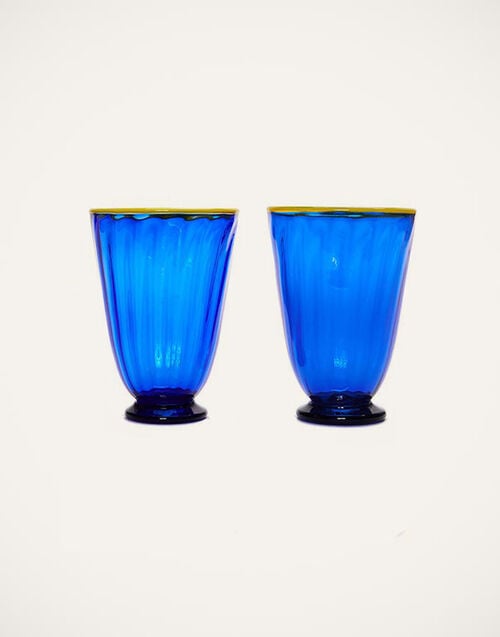 La DoubleJ Rainbow Glass Set of 2 La DoubleJ Rainbow Glass Set of 2 Blue GLA0014MUR001BLU0001