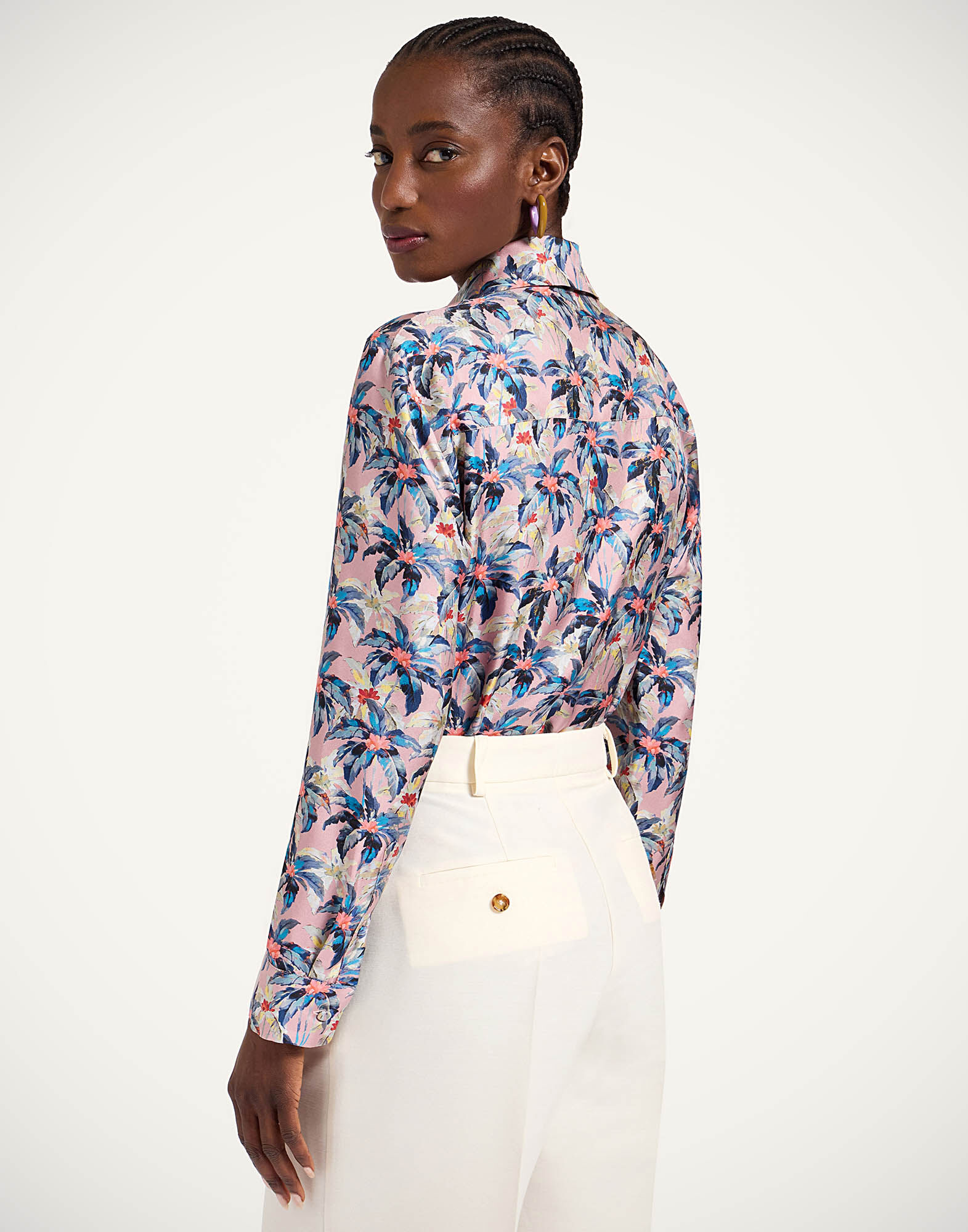 La DoubleJ Boy Shirt Mini Tropicana Mauve SHI0001SIL001TRC02PU06