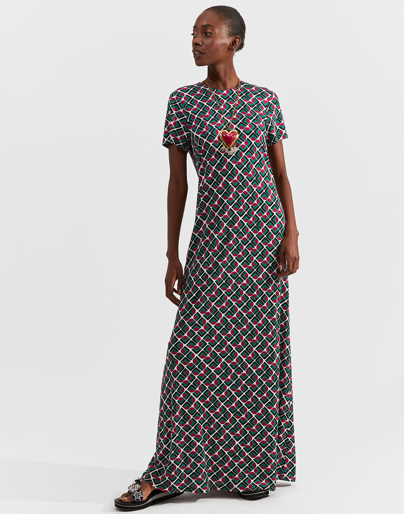 LaDoubleJ Swing Dress LaDoubleJ Swing Dress Domino Verde DRE0001JER003DOM0005