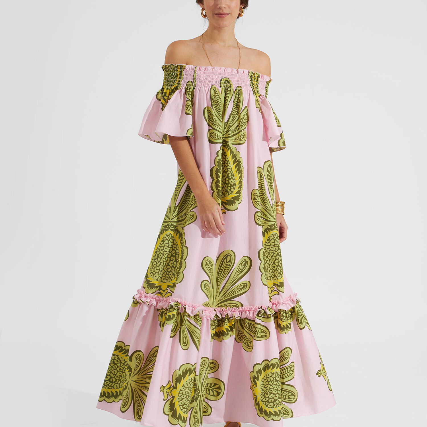 La Doublej Capalbio Dress In Big Pineapple Pink