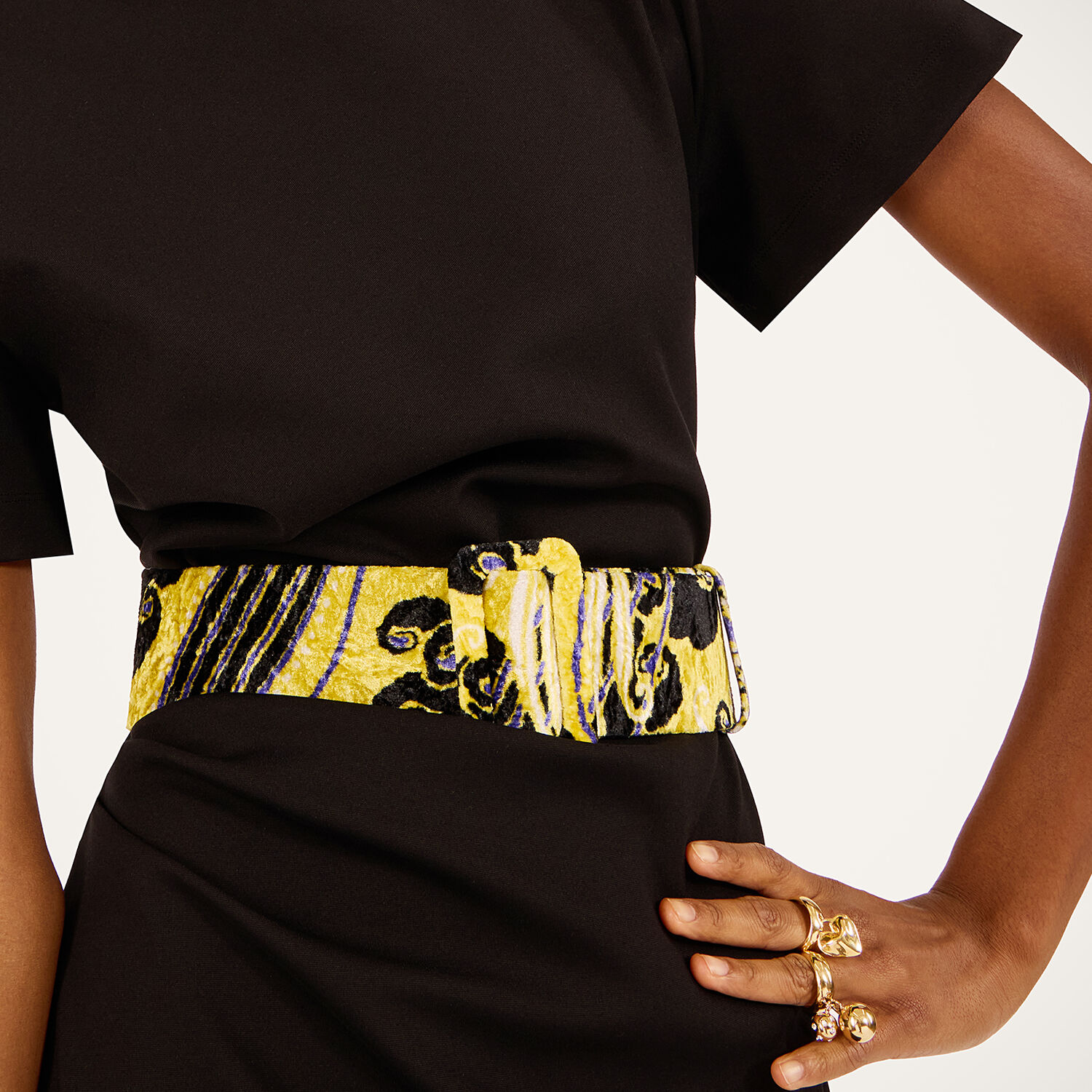  La Doublej Belts Women - Medium Belt Atlantis Yellow One Size 80% Bonded Leather 15% Viscose 5% Silk 