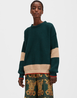 La DoubleJ Crew Boy Sweater La DoubleJ Crew Boy Sweater Verde-Cammello PUL0061KNI037VAR0063