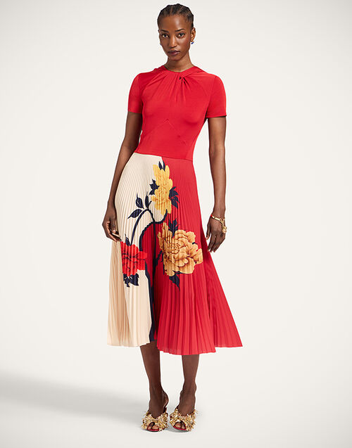 La DoubleJ Chignon Dress Queen Peony Plac&eacute;e Red DRE1030CHF007QPE02RE01