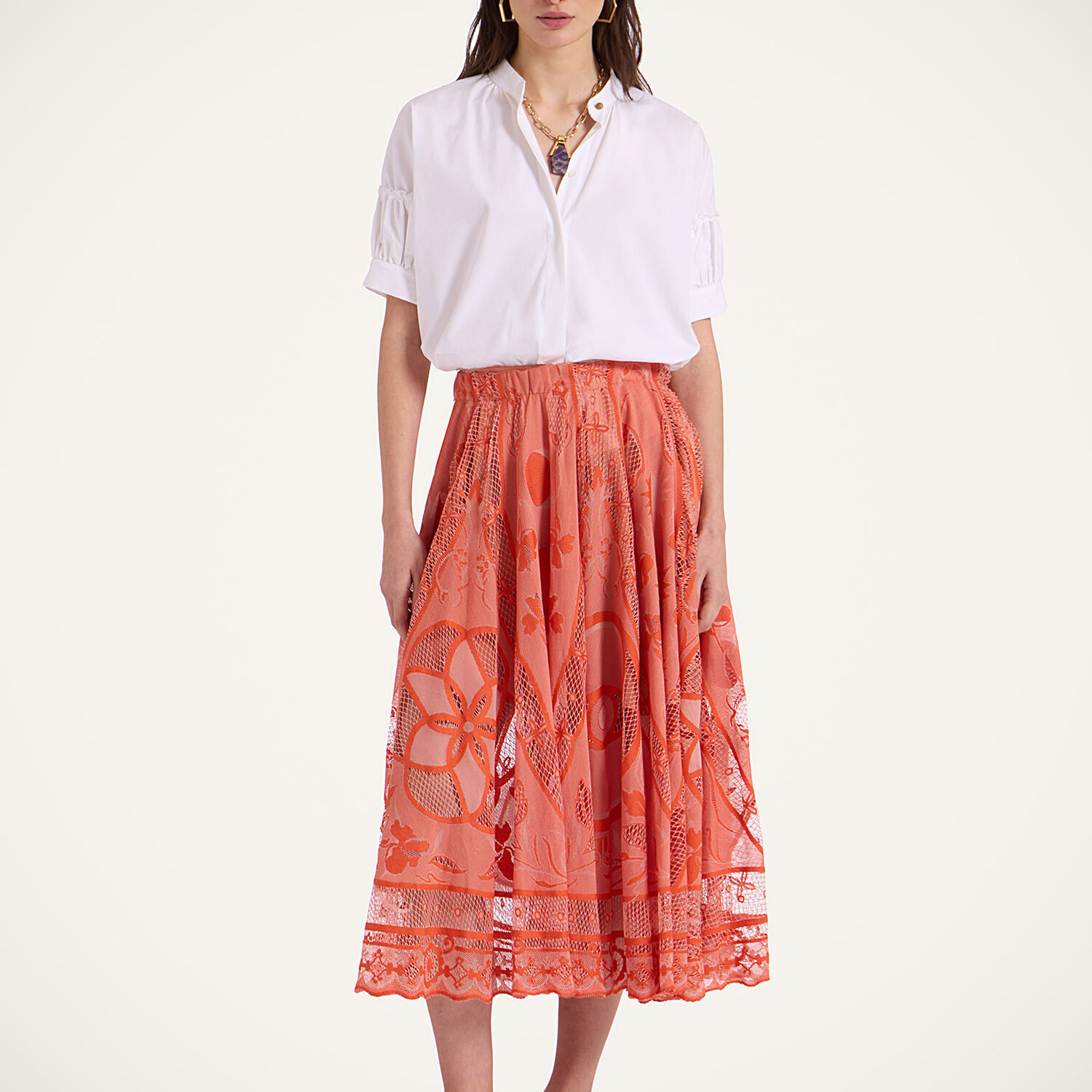 La Doublej Dutchess Skirt In Red